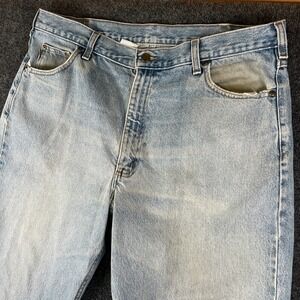 Carhartt Jeans Mens 38x31 Blue Denim Cotton High Rise Relaxed Straight Leg‎ Read
